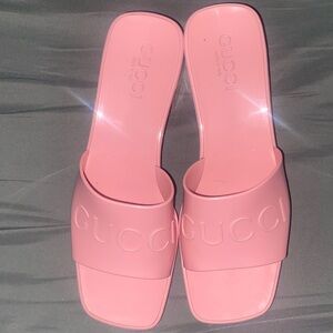 Wild rose gucci sandal heels